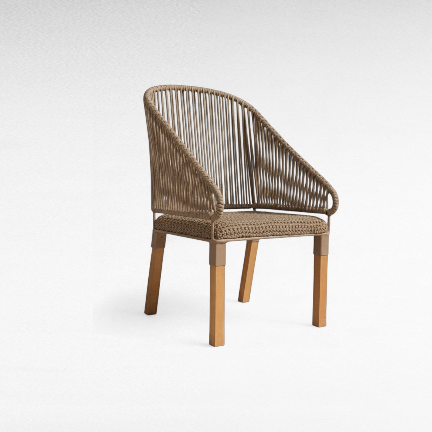 IRON FRAME DINING ARMCHAIR WITH COTTON ROPE W65 |D65 |H110 cm