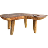 SUAR WOOD COFFEE TABLE W/ GLASS - Chora Mykonos