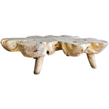 BLEACHED COFFEE TABLE EUPHORIA LONGANA WOOD 171x172x45cm - Chora Mykonos