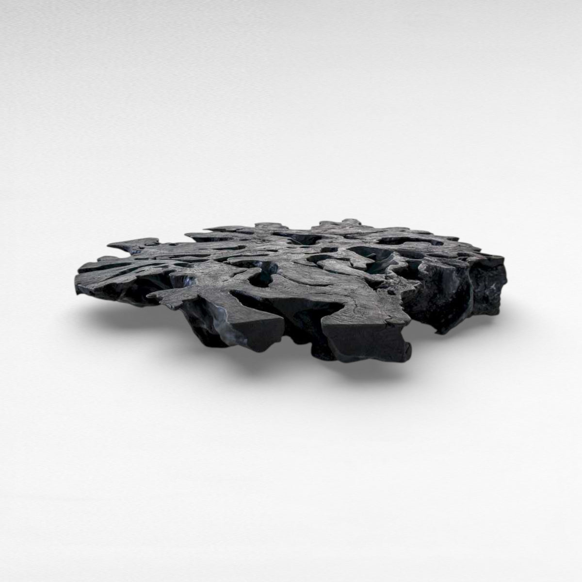 COFFEE TABLE LYCHEE WOOD BURNT BLACK W210 |D210 |H35 CM