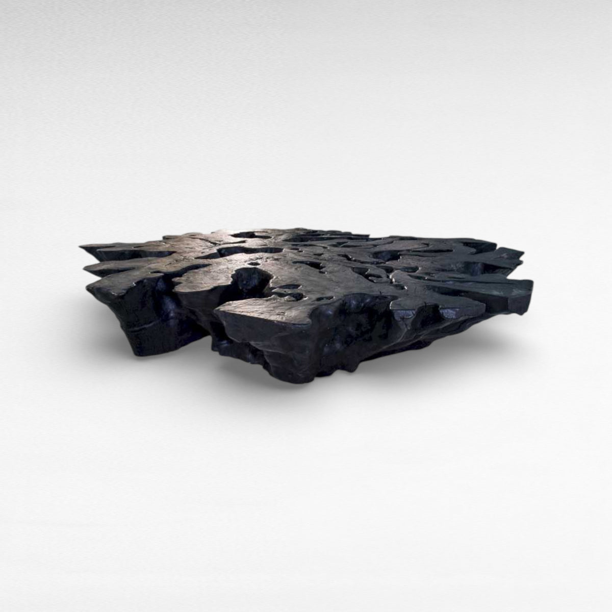 COFFEE TABLE LYCHEE WOOD BURNT BLACK W210 |D210 |H35 CM