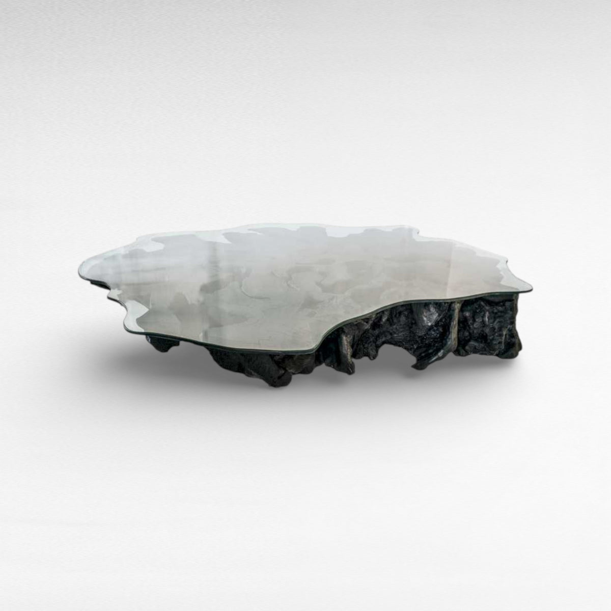 COFFEE TABLE LYCHEE WOOD BURNT BLACK W210 |D210 |H35 CM