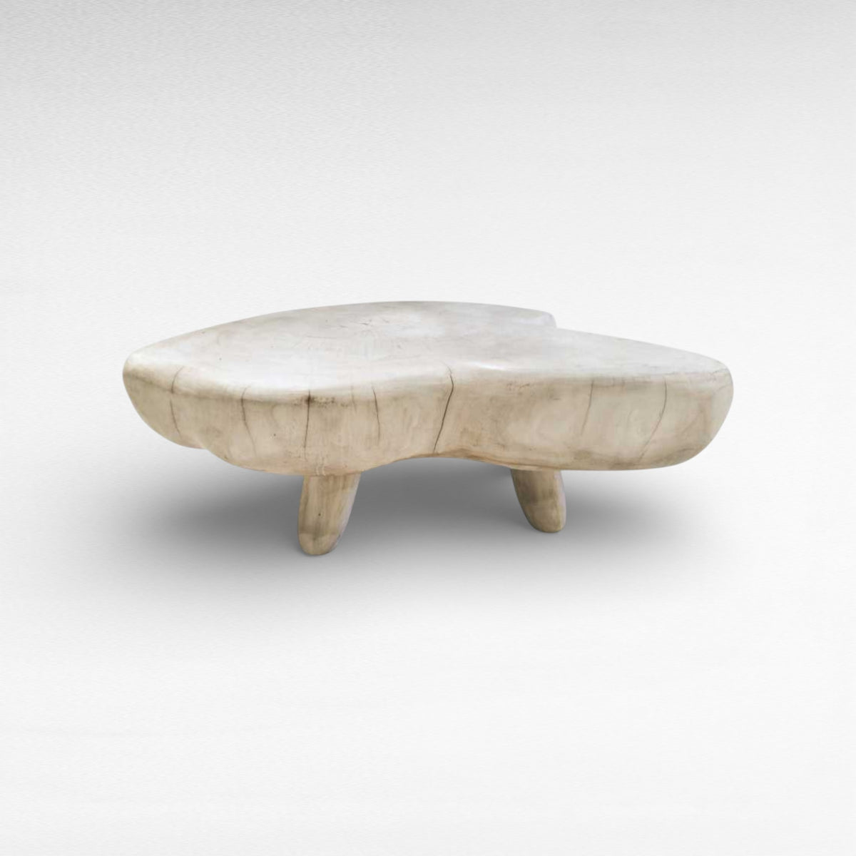 COFFEE TABLE MAHOGANY WOOD BLEACHED W130 |D110 |H45 CM