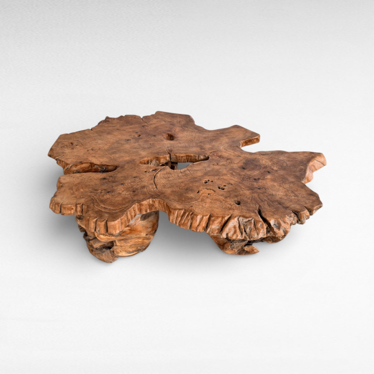 COFFEE TABLE TEAK WOOD NATURAL W140  |D145  |H40 cm