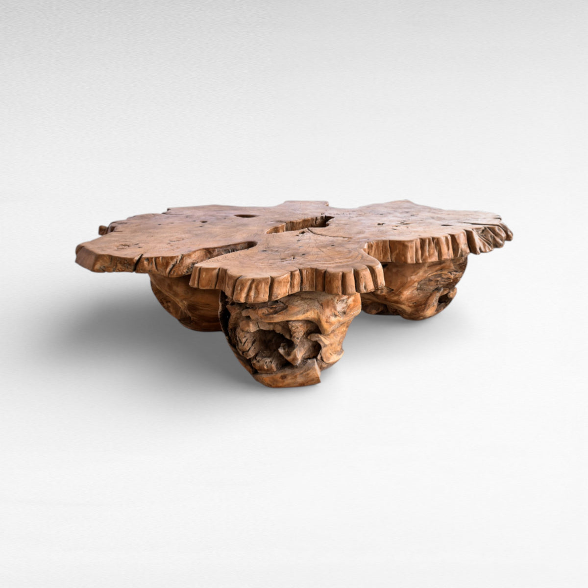 COFFEE TABLE TEAK WOOD NATURAL W140  |D145  |H40 cm