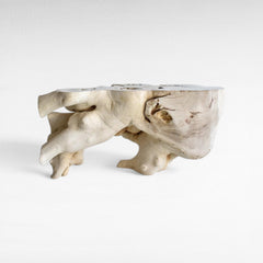 BLEACHED SUAR CONSOLE TABLE W/ GLASS 150x50x80cm - Chora Mykonos