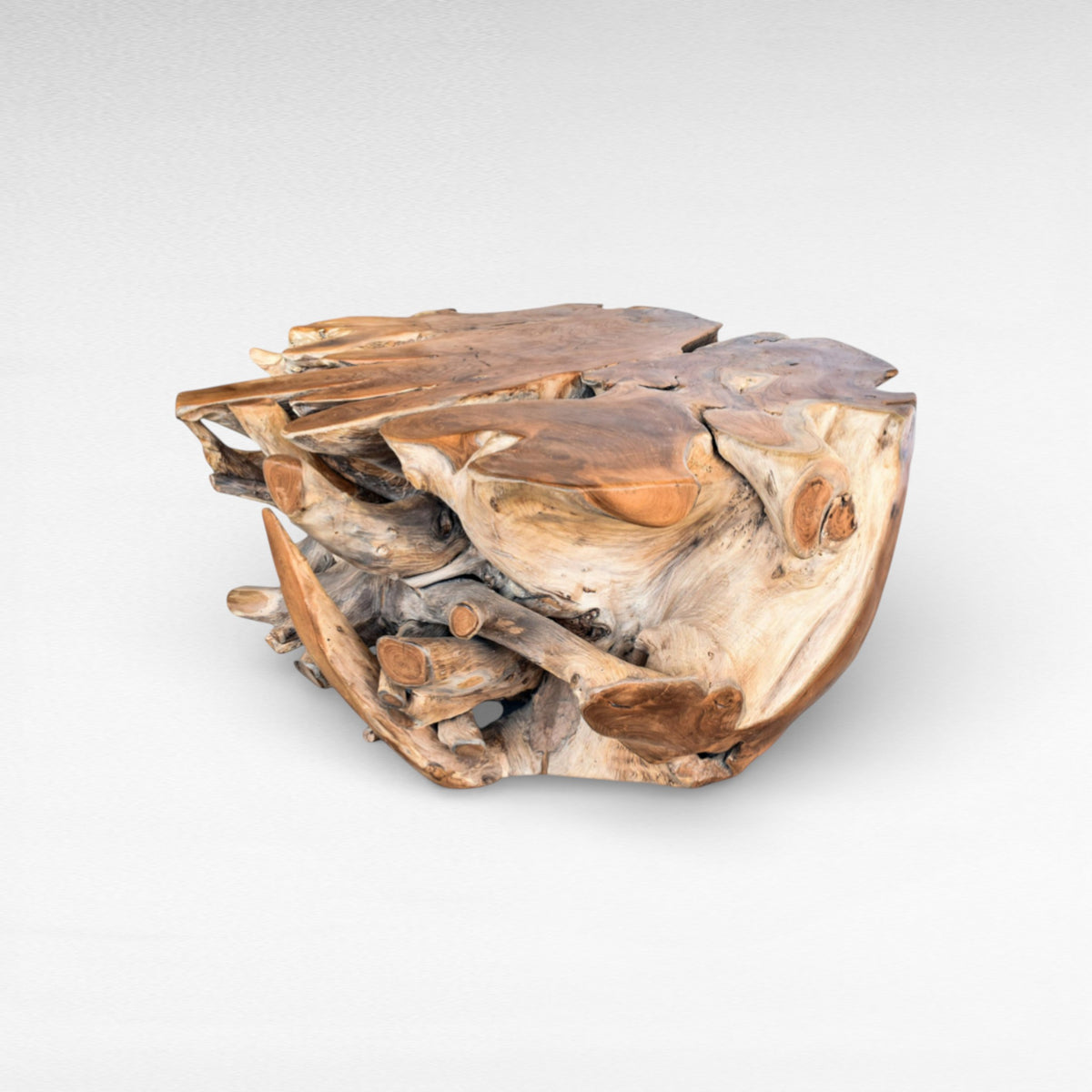 TEAK WOOD ROUND COFFEE TABLE NATURAL W90  |D90  |H45 cm