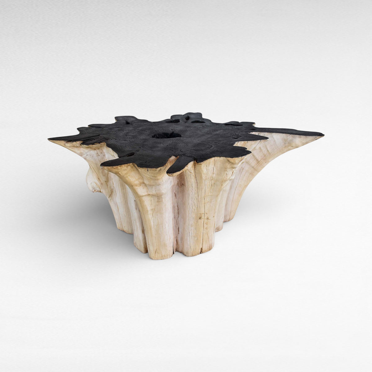 COFFEE TABLE BLEACHED & BLACK W112 |D105 |H47 cm