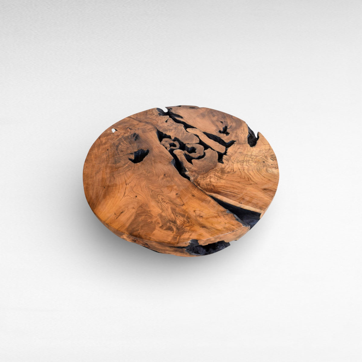 COFFEE TABLE ROUND HALF BALL NATURAL & BLACK W120 |D120 |H45 cm