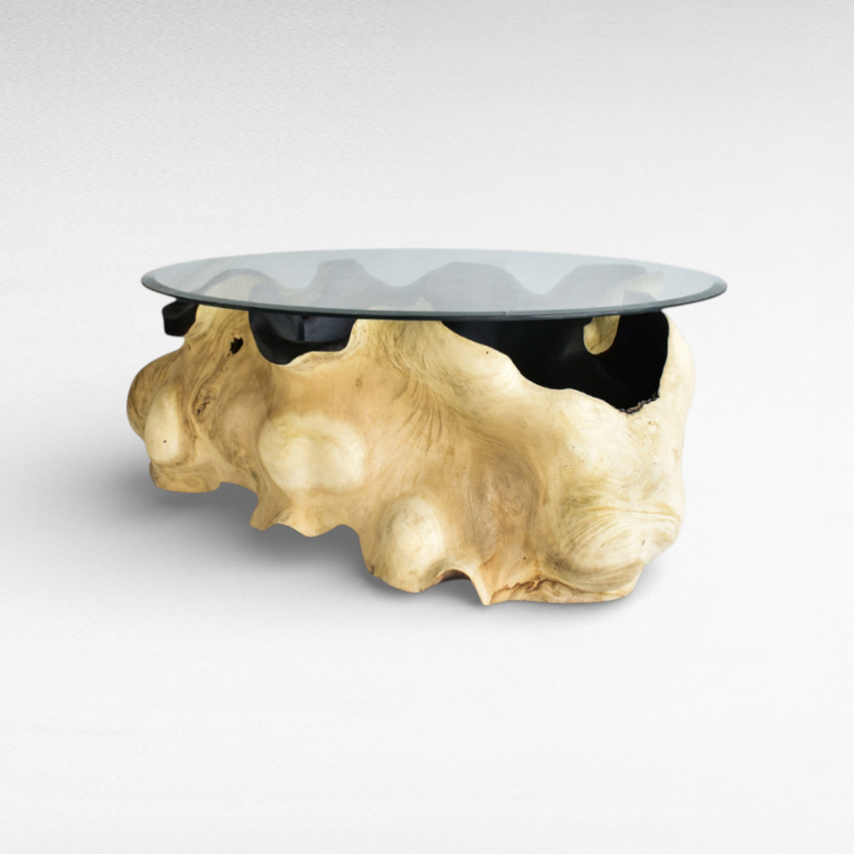COFFEE TABLE WITH GLASS W110  |D110  |H45 cm