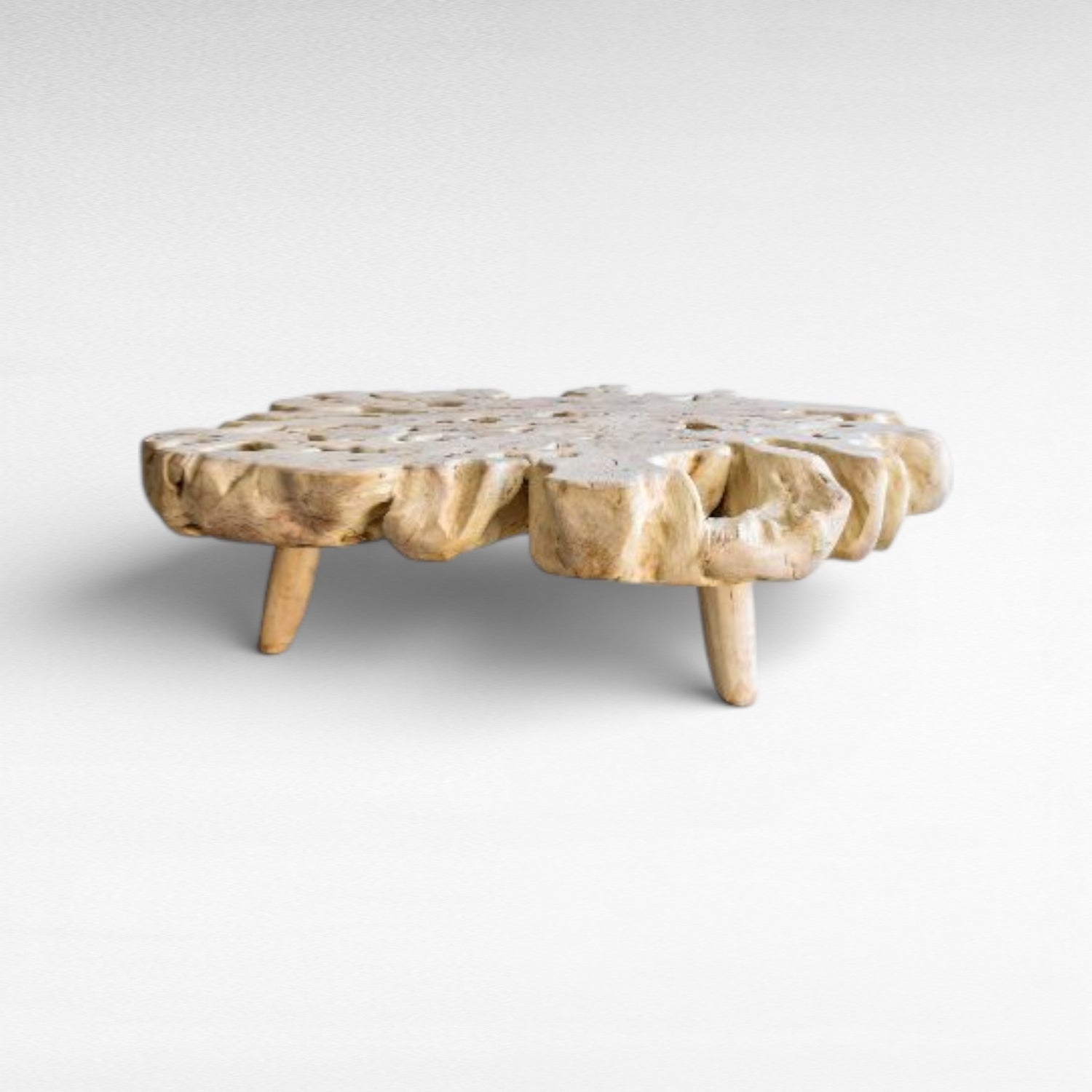 BLEACHED COFFEE TABLE LONGANA WOOD 170x150x50cm