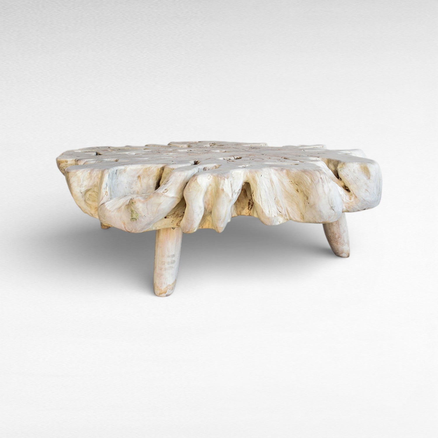 BLEACHED COFFEE TABLE LONGANA WOOD 170x150x50cm