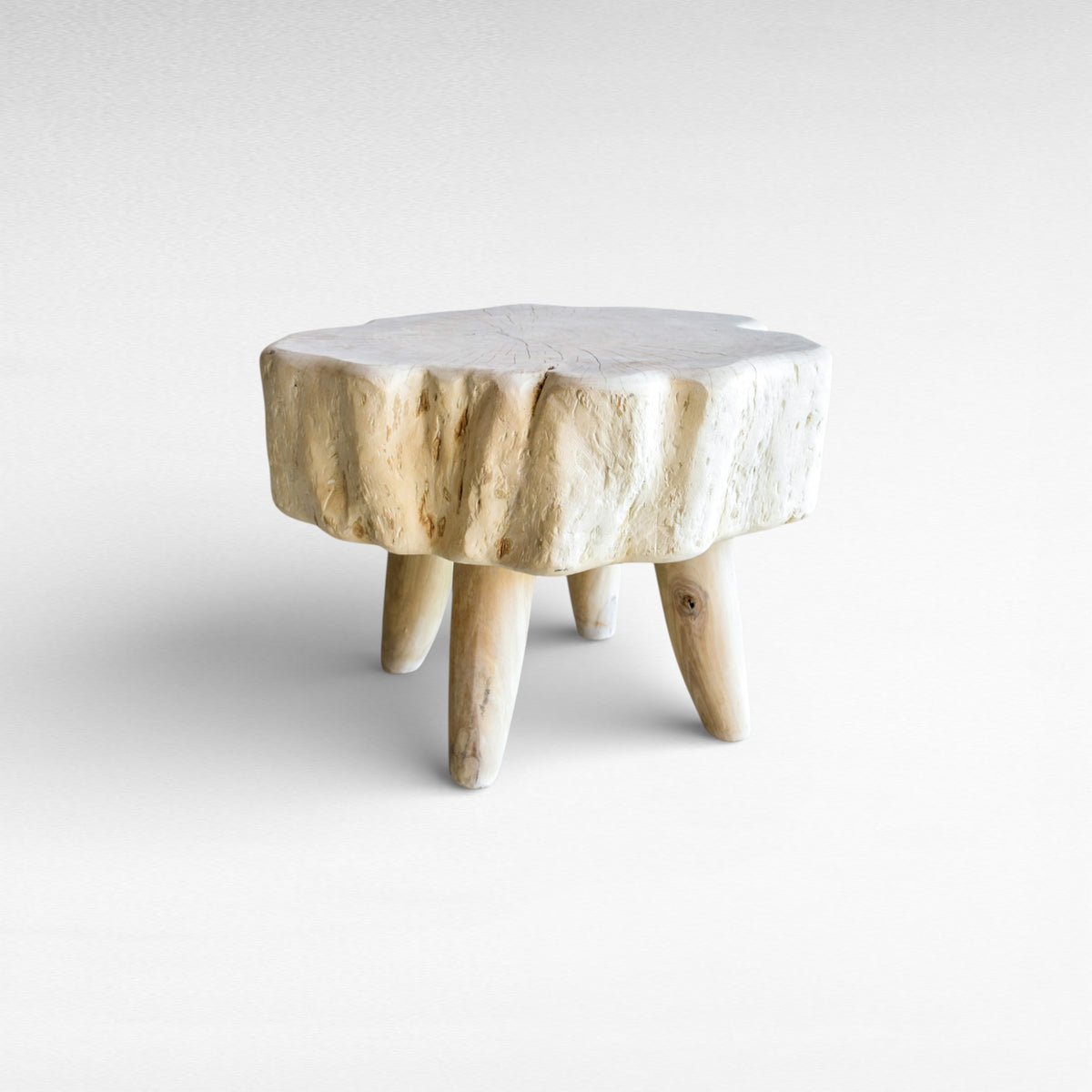 BLEACHED EUPHORIA LONGANA WOOD COFFEE TABLE W50  |D50  |H40 cm