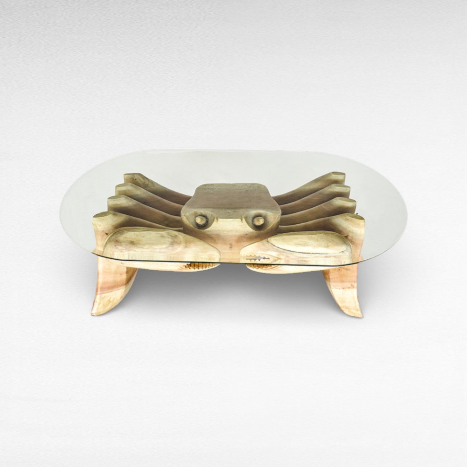 CRAB TABLE WITH GLASS W115  |D60  |H40 cm