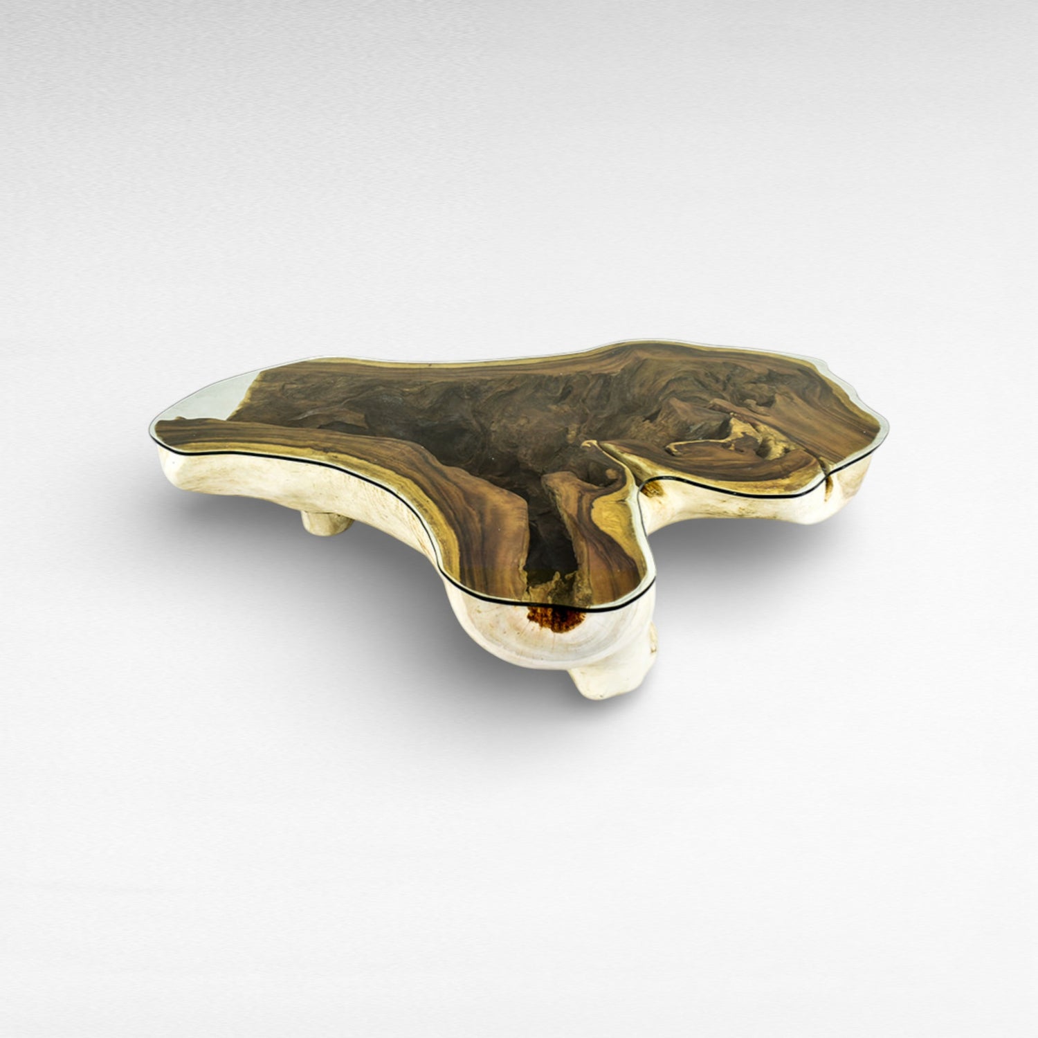 SUAR COFFEE TABLE WITH GLASS W195  |D140  |H45 cm