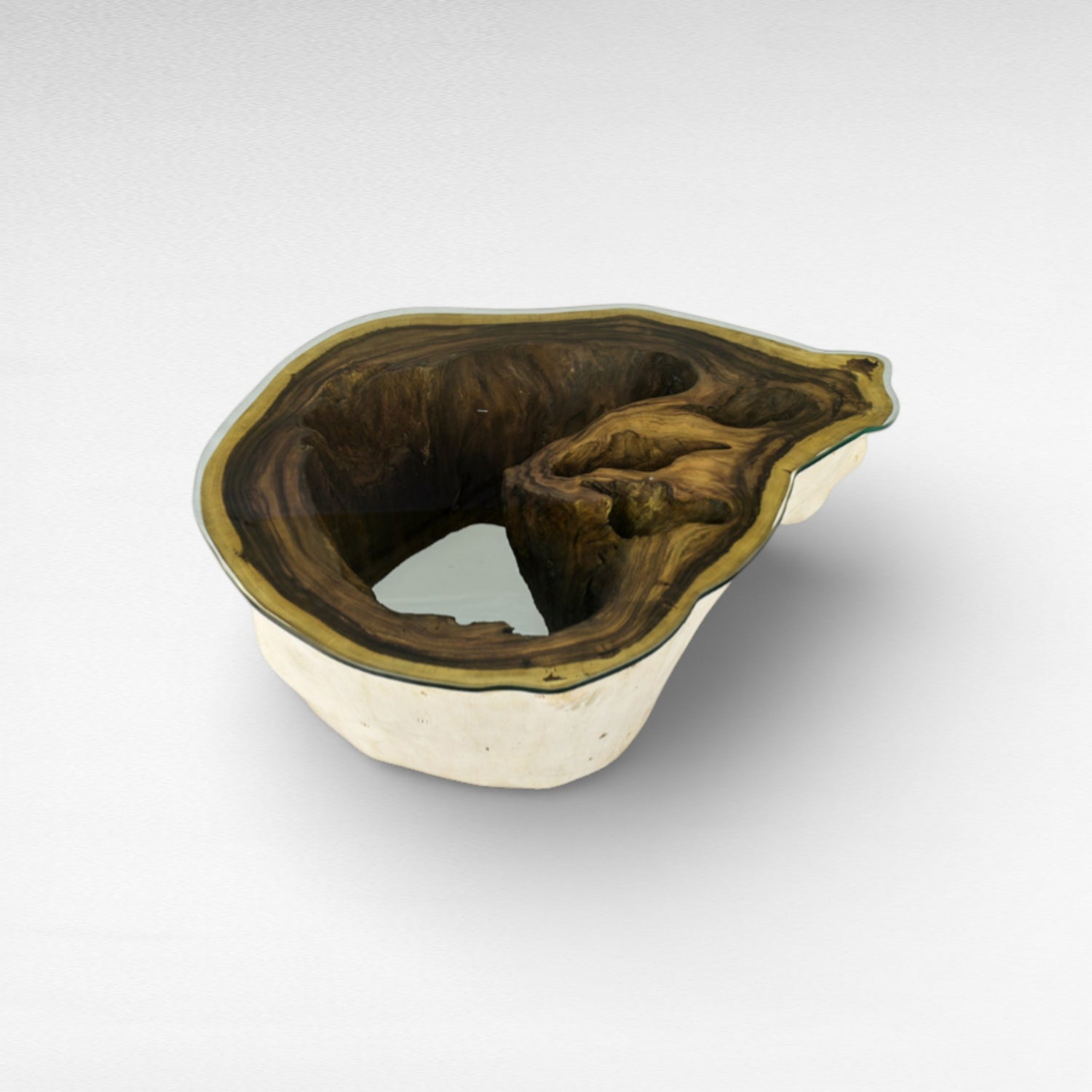 SUAR COFFEE TABLE WITH GLASS W115  |D90  |H45 cm
