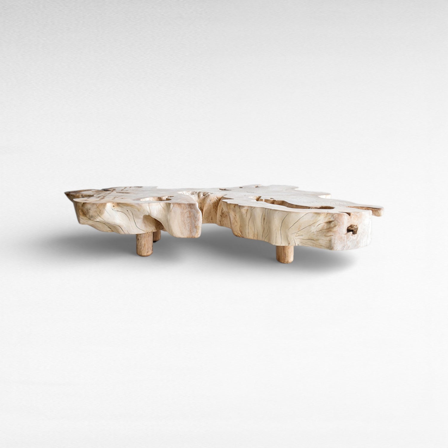 COFFEE TABLE MANGO WOOD BLEACH D210 |D160 |H45 CM