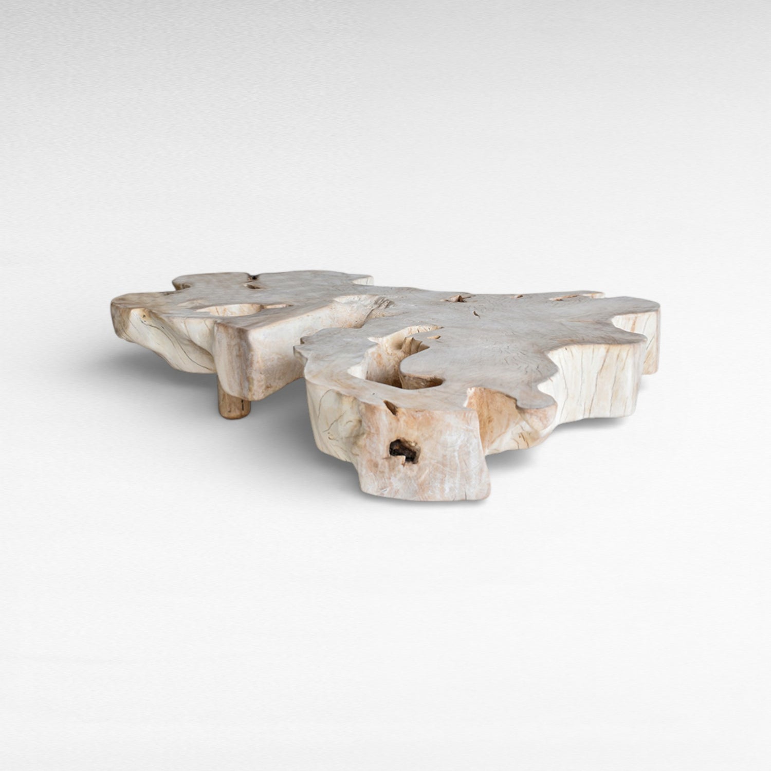 COFFEE TABLE MANGO WOOD BLEACH D210 |D160 |H45 CM
