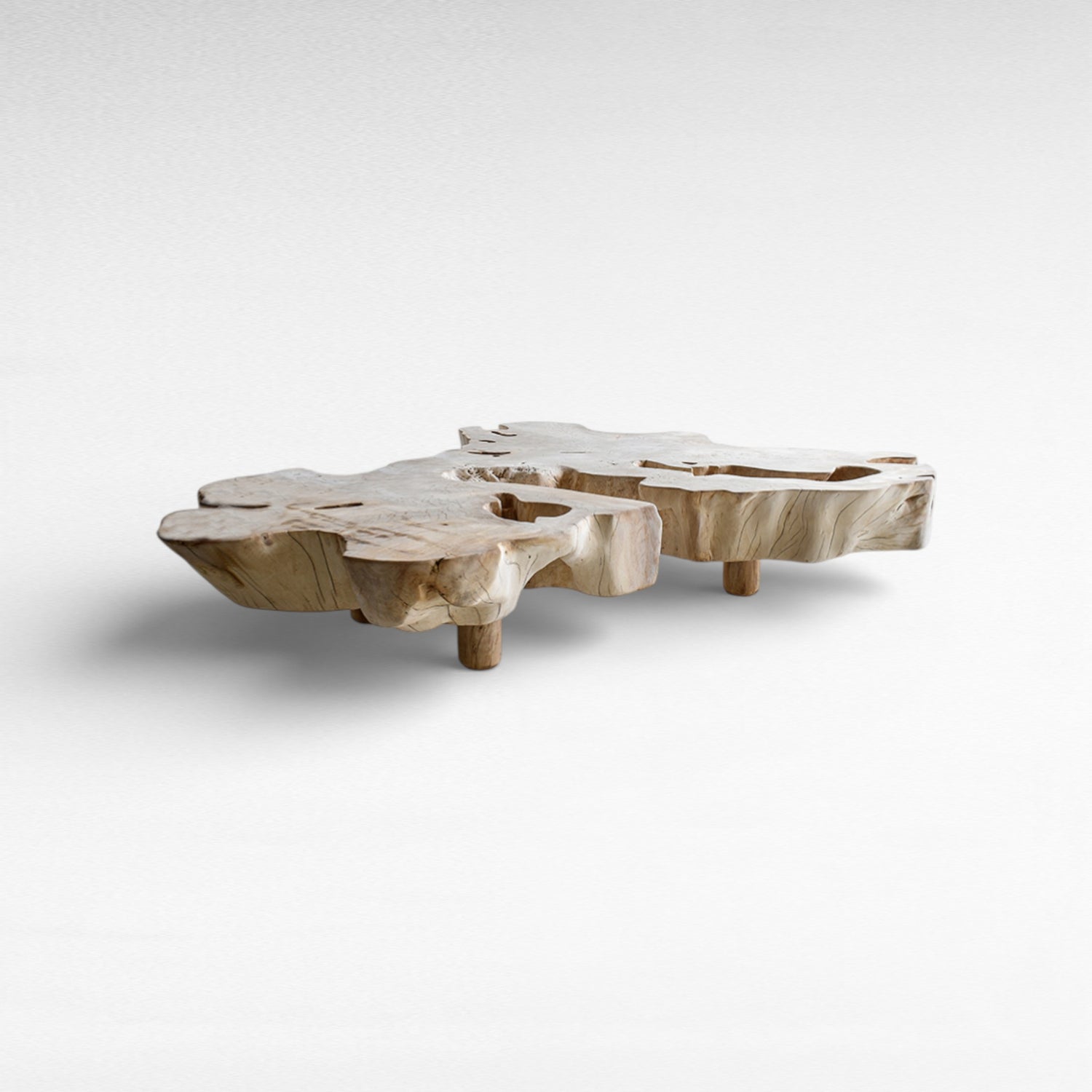 COFFEE TABLE MANGO WOOD BLEACH D210 |D160 |H45 CM