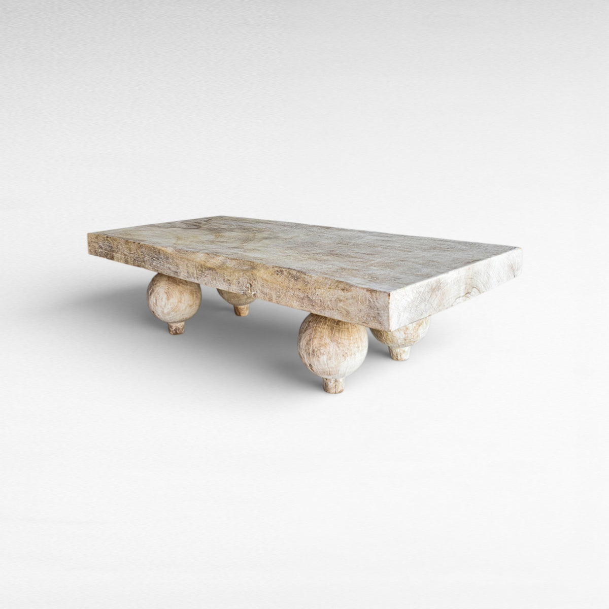 MANGO WOOD COFFEE TABLE DIRTY BLEACH W180  |D80  |H45 cm