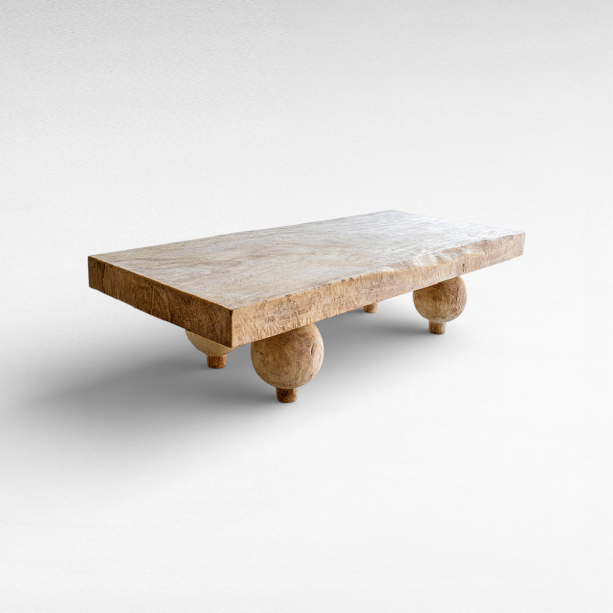 MANGO WOOD COFFEE TABLE DIRTY BLEACH W180  |D80  |H45 cm