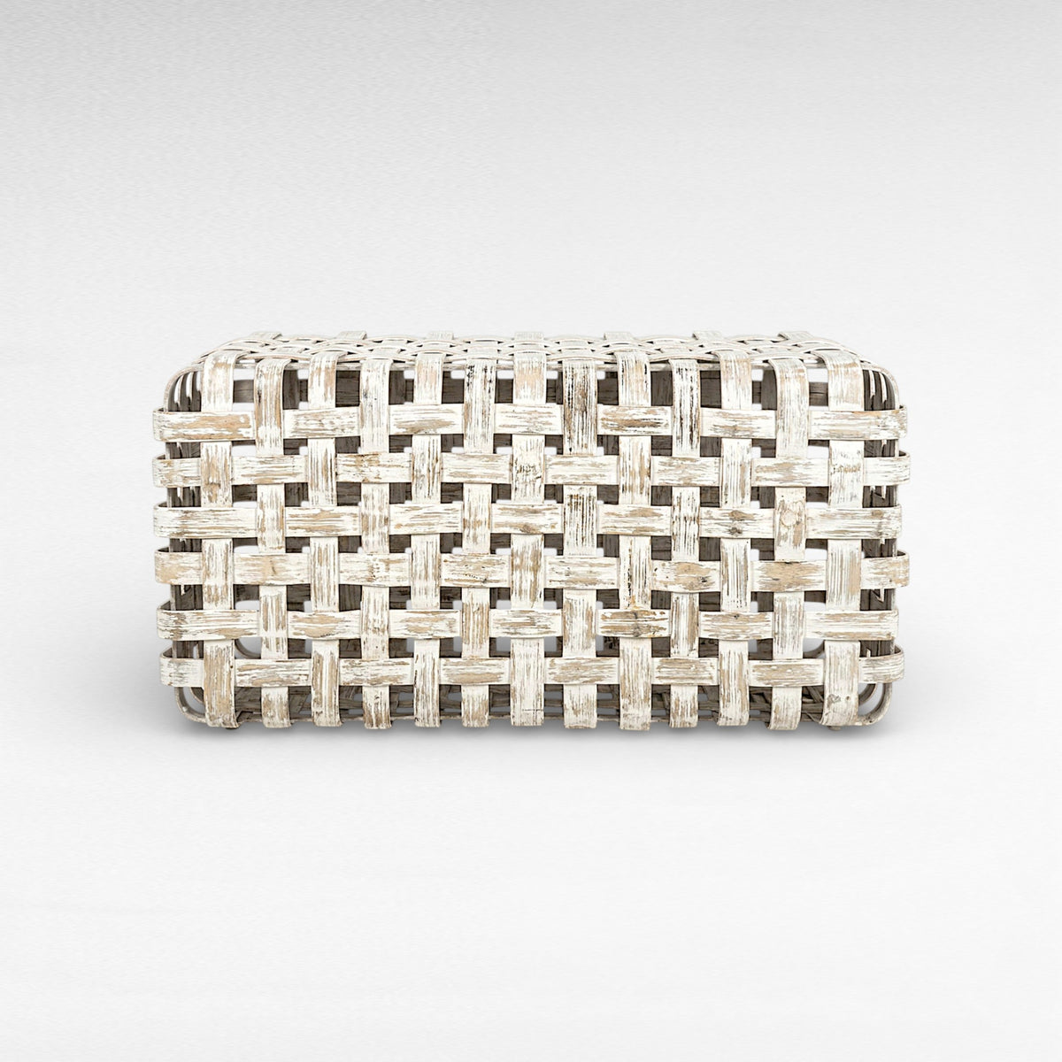 BAMBOO & IRON COFFEE TABLE WHITE W100 |D50 |H50