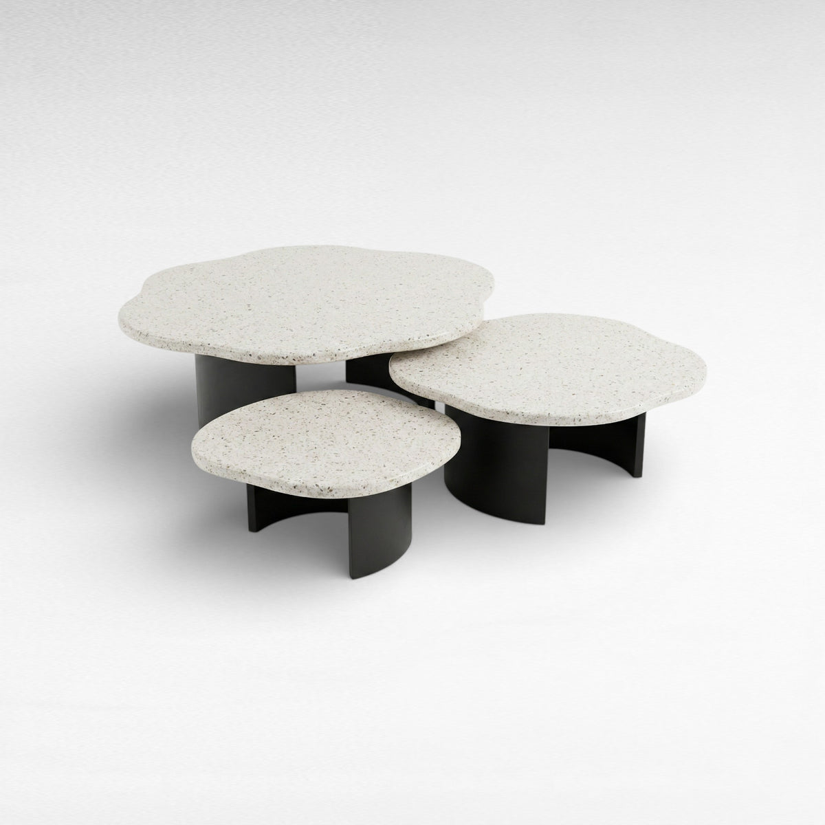 COFFEE TABLES SET OF 3 W70-110  |D70-110  |H36-46 cm