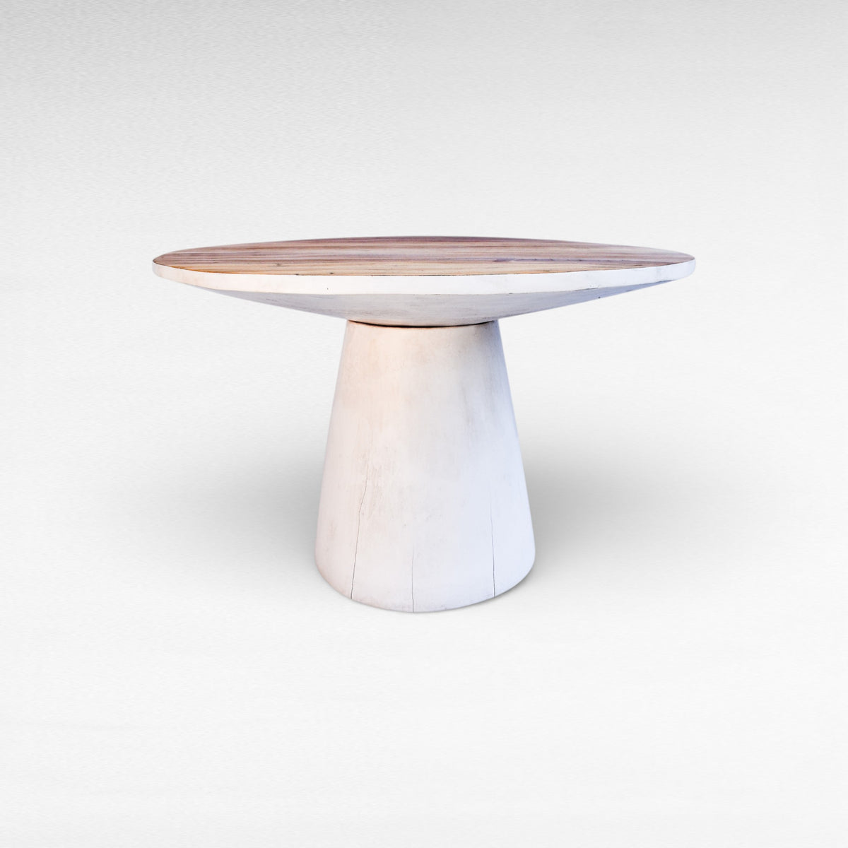 COFFEE TABLE SUAR WOOD WHITE & NATURAL W75 |D75 |H45 CM
