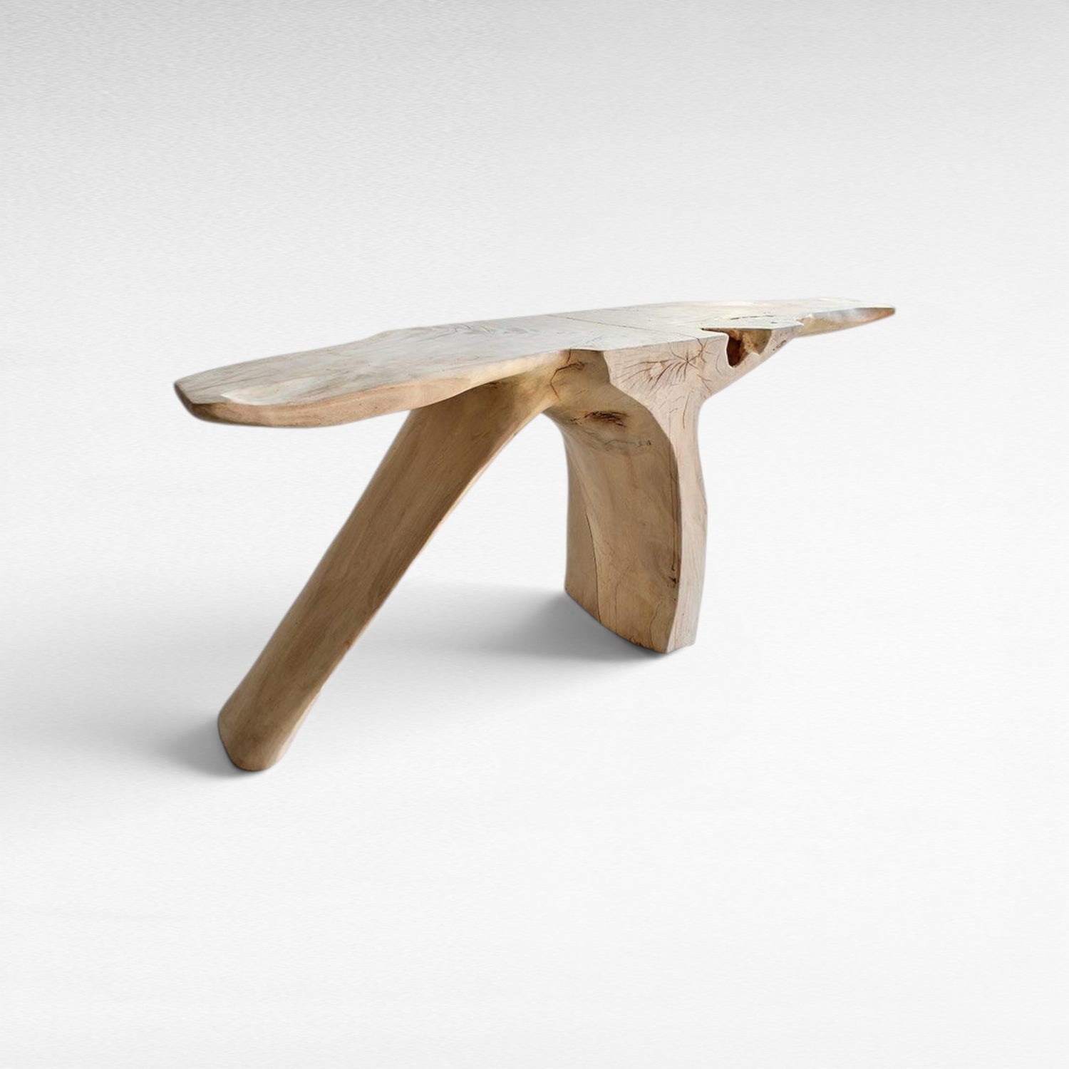 BLEACH MAHOGANY WOOD CONSOLE TABLE 210x50x84cm - Chora Mykonos