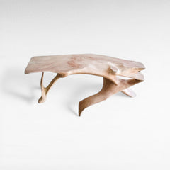 BLEACHED MAHOGANY WOOD CONSOLE TABLE - Chora Mykonos