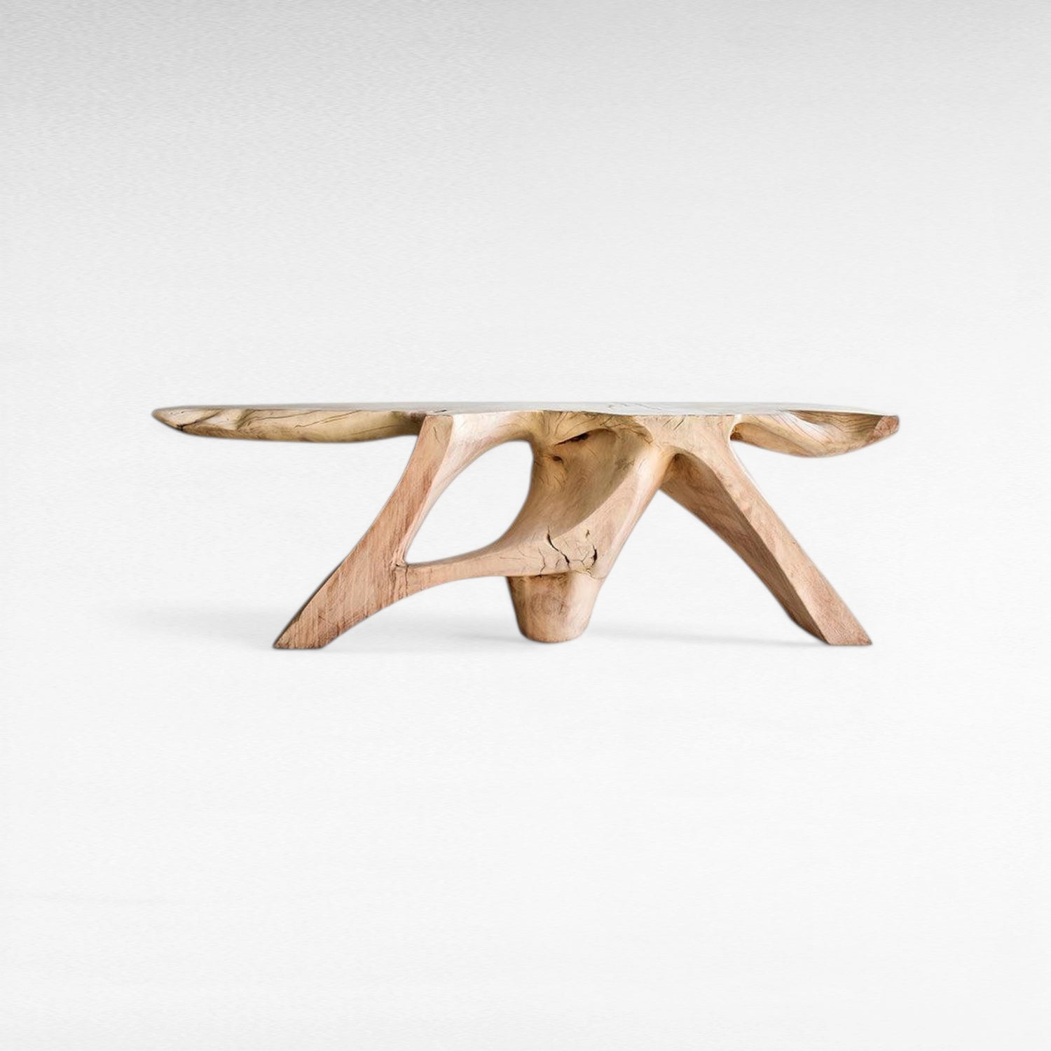 BLEACH MAHOGANY WOOD CONSOLE TABLE - Chora Mykonos