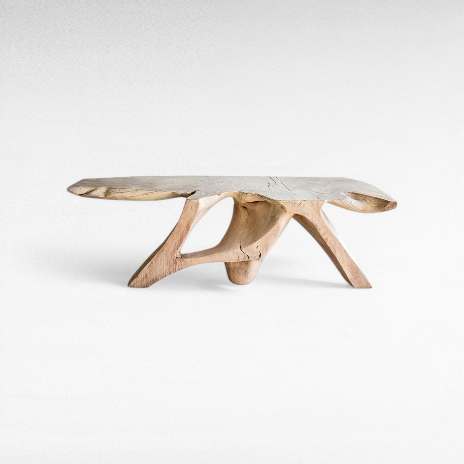 BLEACH MAHOGANY WOOD CONSOLE TABLE - Chora Mykonos