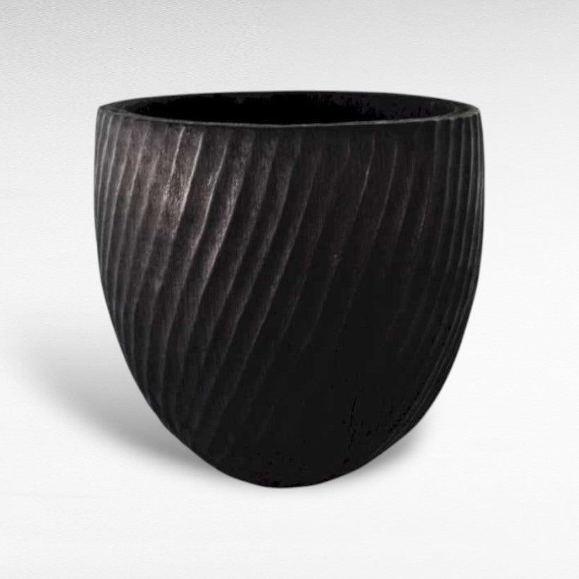PALM WOOD BLACK PLANTER W65 |D65 |H55cm