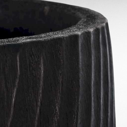 PALM WOOD BLACK PLANTER W65 |D65 |H55cm