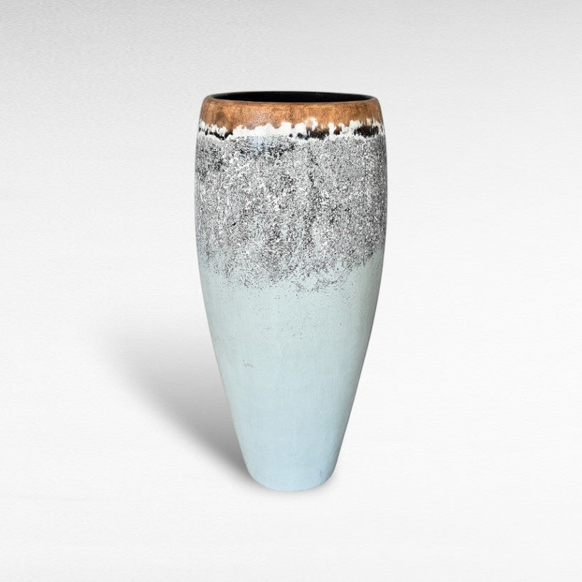 WOODEN PLANTER WITH GREY TONES