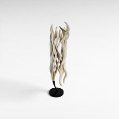 SCULPTURED WOOD BLEACHED DECO 40x35x145cm - Chora Mykonos