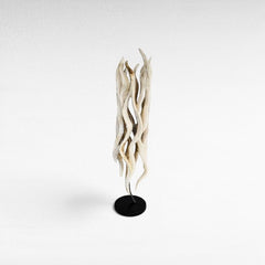 SCULPTURED WOOD BLEACHED DECO 40x35x145cm - Chora Mykonos