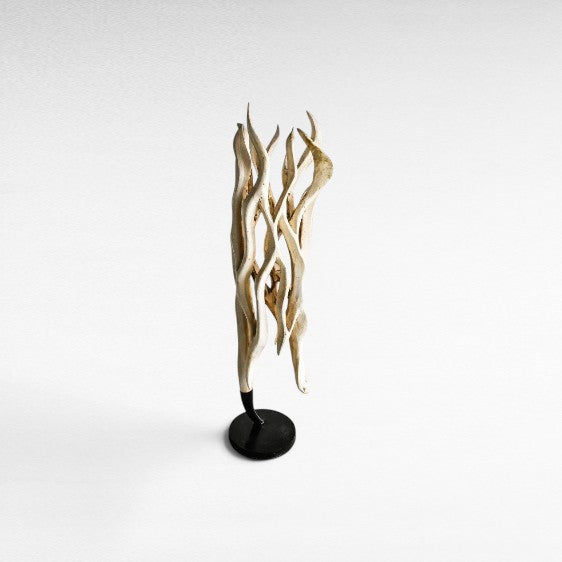 SCULPTURED WOOD BLEACHED DECO 40x35x145cm - Chora Mykonos