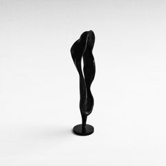 SCULPTURED WOOD BLACK DECO 30x30x115cm - Chora Mykonos