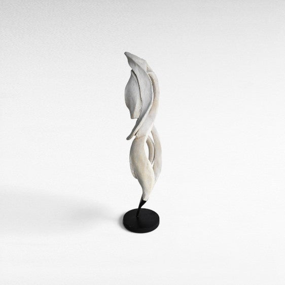 SCULPTURED WOOD BLEACHED DECO 35x30x155cm - Chora Mykonos