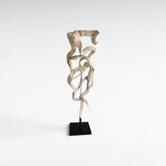 SCULPTURED WOOD BLEACHED DECO 50x35x180cm - Chora Mykonos