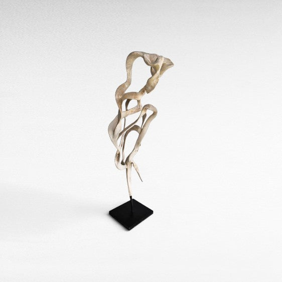 SCULPTURED WOOD BLEACHED DECO 50x35x180cm - Chora Mykonos