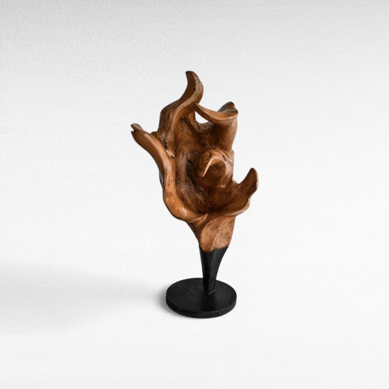 SCULPTURED WOOD NATURAL DECO 50x30x110cm - Chora Mykonos