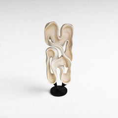 SCULPTURED WOOD BLEACHED DECO 70x30x175cm - Chora Mykonos