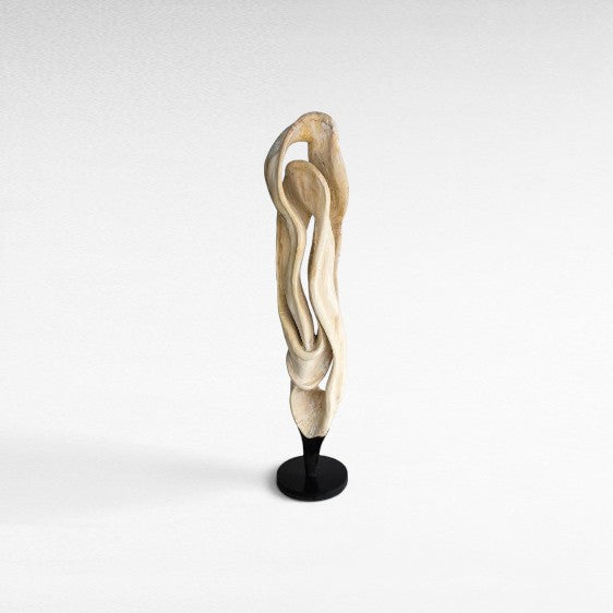 SCULPTURED WOOD BLEACHED DECO 35x35x175cm - Chora Mykonos