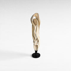 SCULPTURED WOOD BLEACHED DECO 35x35x175cm - Chora Mykonos