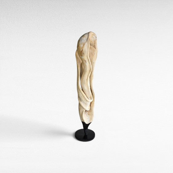 SCULPTURED WOOD BLEACHED DECO 35x35x175cm - Chora Mykonos