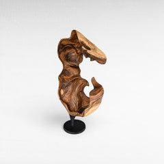 SCULPTURED TEAK WOOD NATURAL - Chora Mykonos