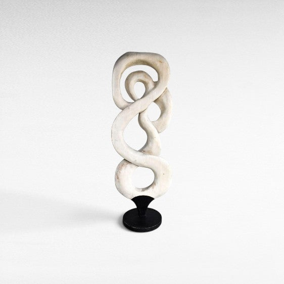 SCULPTURED WOOD BLEACHED DECO 64x40x175cm - Chora Mykonos