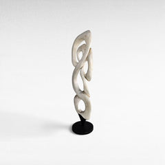 SCULPTURED WOOD BLEACHED DECO 64x40x175cm - Chora Mykonos